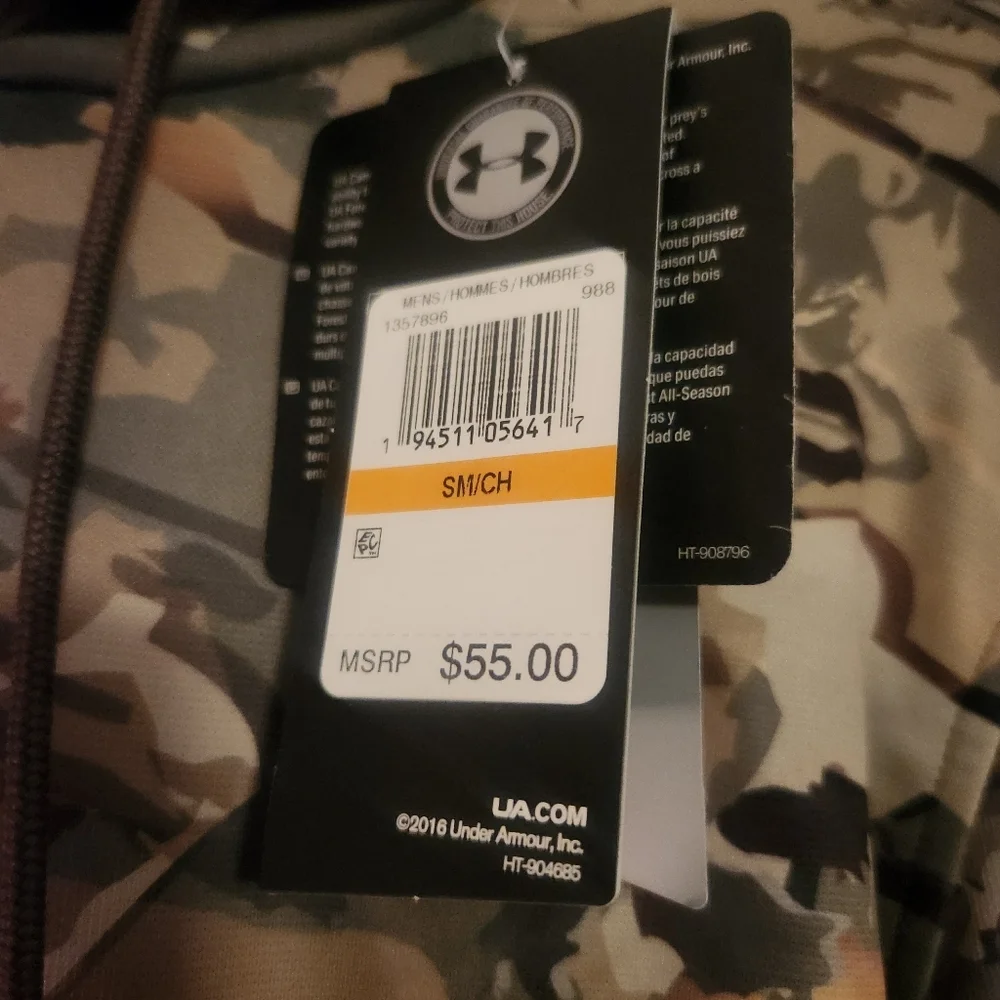 Under Armour‎ Camouflage Hoodie with U.S. LBM Logo Size Small NWT